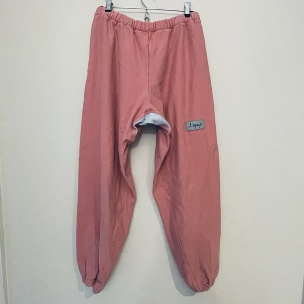 L'EQUIP Sweatpants Drop Crotch Pink  Relaxed Fit Oversized Designer  Unisex